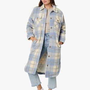 Rip Curl Long Line Plaid Check Jacket